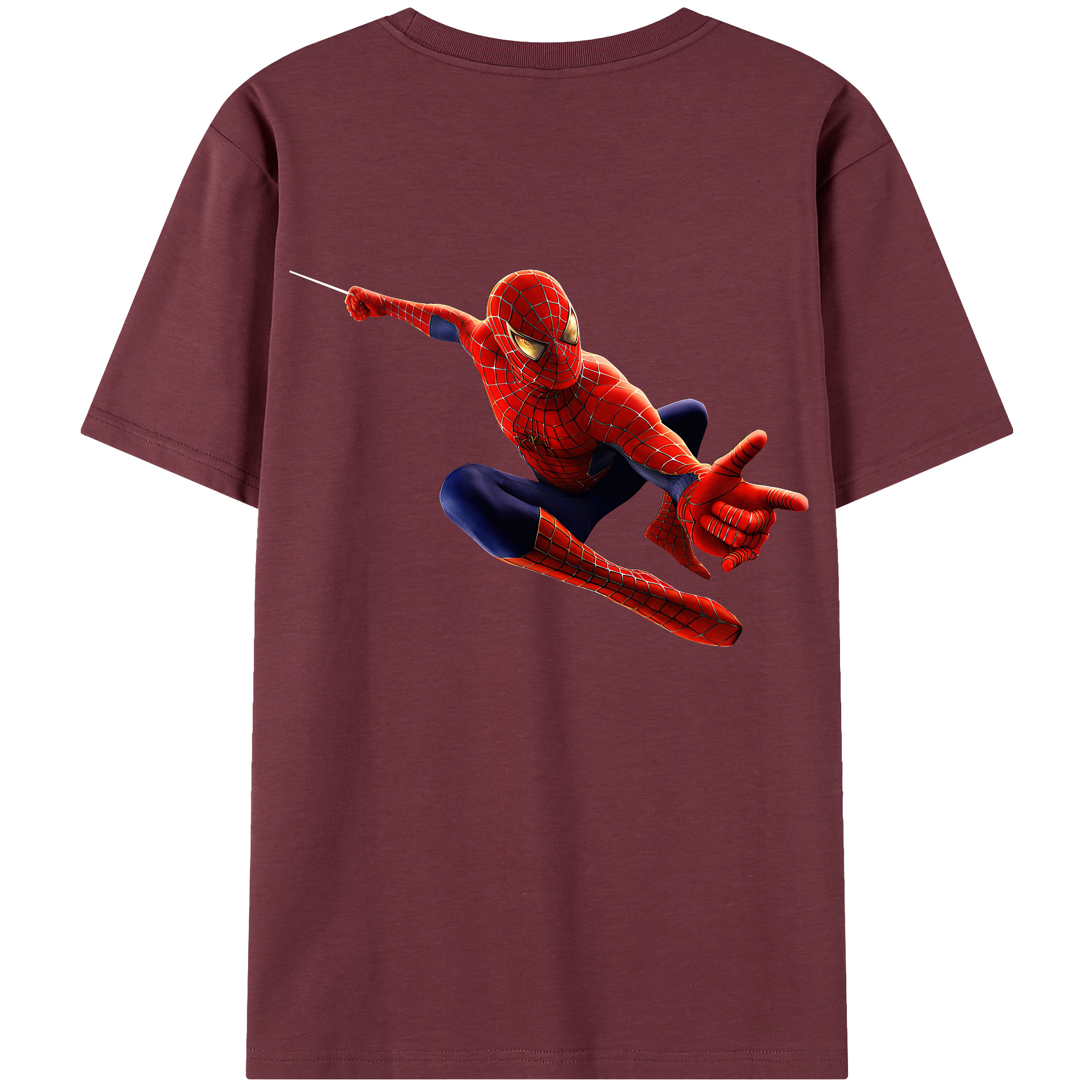 （画像用） Spider Man スパイダーマン 綿100％半袖Tシャツ（背面プリント）